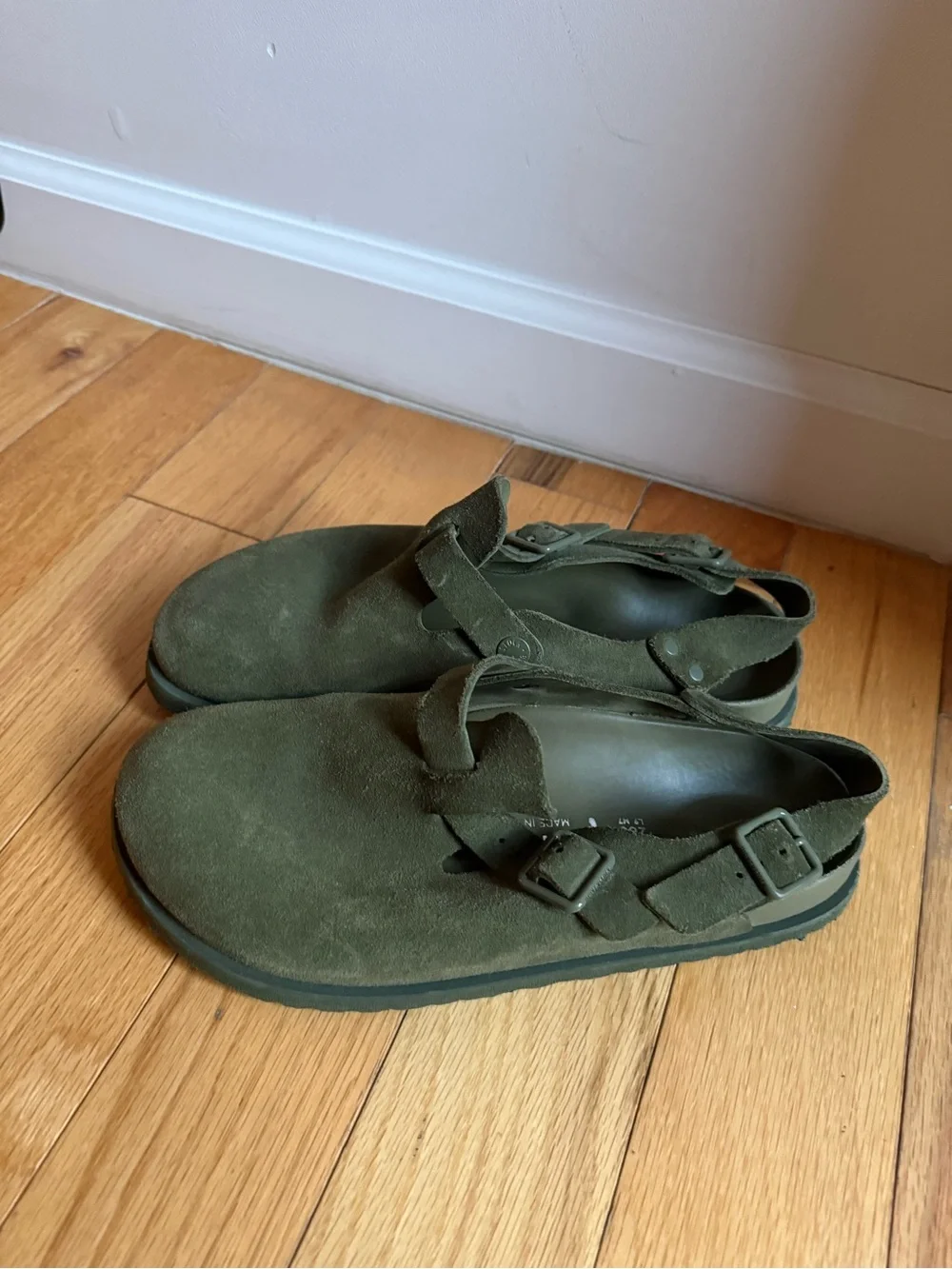 Birkenstock 1774 IV Tokio Olive Suede Double-Buckle Slingback Sandal
